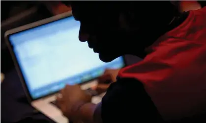  ?? Photograph: Bloomberg/Getty Images ?? Workers in the IT hub of Hyderabad in India said moderating sexual and abusive content had left them depressed, distressed and struggling to sleep.