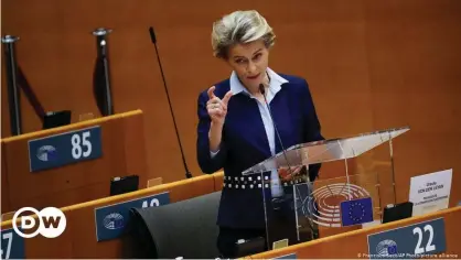  ??  ?? European Commission President von der Leyen says there is much hard work ahead but progress is being made