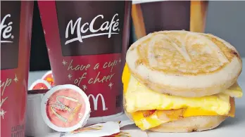  ?? DANIEL ACKER/BLOOMBERG FILES ?? McDonald’s Canada faces consumer backlash over its change in policy to serve non-packaged peanuts or tree nuts, as it is set to debut its highly anticipate­d all-day breakfast on Feb. 21.