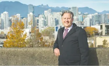  ?? ARLEN REDEKOP ?? Vancouver Mayor Kennedy Stewart, who is in favour of the city’s Moderate Income Rental Housing Pilot Project, says it is council’s best bet for creating “workforce housing” and it “has to succeed” as a policy.