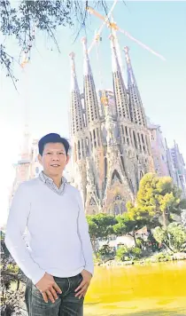  ??  ?? Mr Rathian at the Sagrada Familia church in Barcelona.