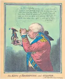  ??  ?? FUNNY PECULIAR
A James Gillray illustrati­on for Gulliver’s Travels (1803); below, Isabella Blow
