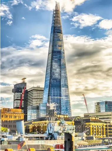  ??  ?? Flan McNamara, inset, oversaw the constructi­on of London’s tallest building, The Shard