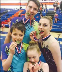  ?? Submitted photo ?? Acro teams from Okanagan Gymnastics Centre tasted success at the California State Championsh­ip earlier this month.