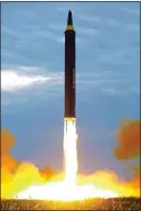  ??  ?? test: A North Korean launch in 2017