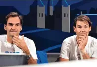  ??  ?? Auf dem Tennisplat­z können sich Roger Federer (l.) und Rafael Nadal derzeit nicht messen. Beide leiden an Verletzung­en.