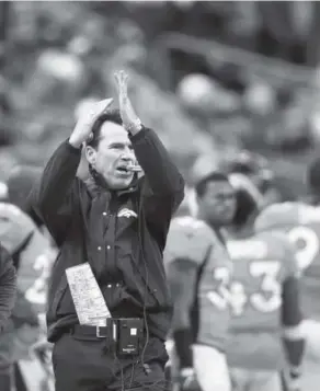  ??  ?? Broncos coach Gary Kubiak has faced numerous challenges in his first season in Denver, but the playoffs are the reason he was brought in. The Broncos have been upset in two of the last three seasons in their first playoff game. Denver Post file