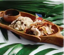  ??  ?? TRUFFLE RICE Stuffed Lechon de leche