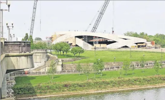  ?? [BARBARA J. PERENIC/DISPATCH] ?? The National Veterans Memorial and Museum is about 15 months from completion.