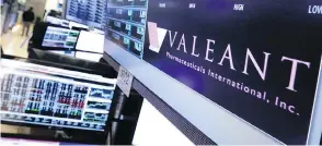  ?? RICHARD DREW / THE CANADIAN PRESS ?? Valeant’s strong quarter allowed the company to boost its full-year forecast,