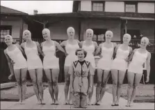  ?? Photo courtesy Alice Lundy ?? The 1949 rhythmic swimming team, under the direction of Bolinda Taylor. From left: Jessica Locock, Vivien Vanider, Madeline Sucars, Anne Paterson, Sue Griffon, Beverley Lewis, Margaret Millar and Alice de Pfyffer.