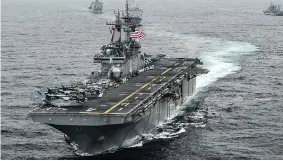  ??  ?? American warship USS Boxer is said to have used jamming equipment