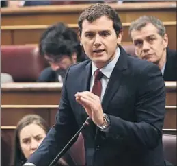  ?? MARISCAL / EFE ?? El líder de Cs, Albert Rivera, ayer en el Congreso