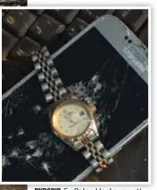  ?? FOTO: ANTON IVO MARIN ?? DYRGRIP. En Rolex-klocka var ett av föremålen som Rena Mälaren fiskade upp.