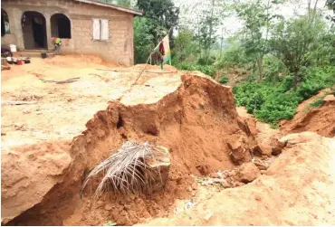  ??  ?? One of the erosion sites at Idima Abam community in Abia State.