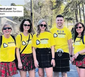  ??  ?? Well plaid The Renfrewshi­re Ramblers team