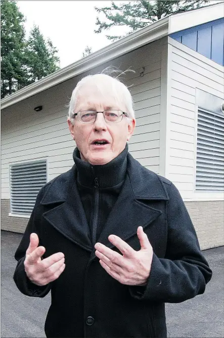  ?? STEVE BOSCH/PNG ?? ‘There are no health concerns whatsoever at this time. I drink the water and so do my grandchild­ren,’ says White Rock Mayor Wayne Baldwin, seen here at his city’s pumping and reservoir facility.