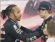  ?? ?? TENSE BATTLE Lewis Hamilton, left, and Max Verstappen were involved in a season-long tussle for individual F1 glory
