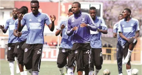  ??  ?? Dynamos players go through their paces at a recent training session