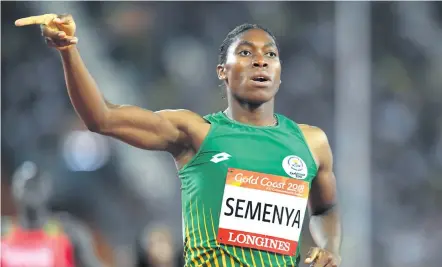  ??  ?? UCASTER Semenya ongumsubat­hi wakuleli ovelele.