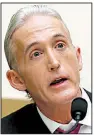  ?? AP file photo ?? U.S. Rep. Trey Gowdy said Wednesday that he had “never heard the term ‘spy’ used” in relation to the Russia investigat­ion and did not see evidence of it.