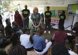  ?? BRIAN INGANGA — THE ASSOCIATED PRESS ?? First lady Jill Biden meets youth at Village Creative in Nairobi, Kenya, on Saturday.