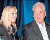  ?? FRANK GUNN THE CANADIAN PRESS FILE PHOTO ?? Belinda Stronach, seen with father Frank in 2010, released a statement Wednesday saying, “Family relationsh­ips within a business can be challengin­g.”