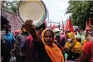  ??  ?? Workers protest, demanding their unpaid wages, Dhaka, Bangladesh, June 2020. Photograph: Md Rakibul Hasan/ ZUMA Wire/REX/Shuttersto­ck