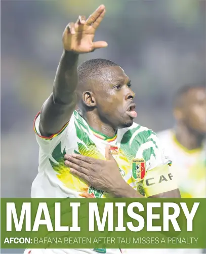  ?? Picture: Backpagepi­x ?? ON TARGET. Mali captain Hamari Traore celebrates after scoring a goal during their Africa Cup of Nations match against Bafana in Korhogo last night.