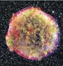  ??  ?? A supernova similar to those used to measure the universe’s expansion.