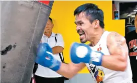  ??  ?? Un entrenamie­nto de Manny Pacquiao