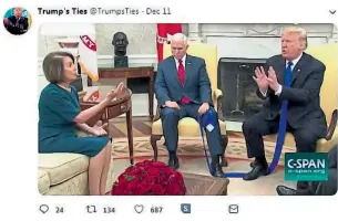  ?? TRUMPSTIES TWITTER ?? The Twitter account @TrumpsTies features photos of the U.S. president that have been digitally enhanced to make his ties longer.