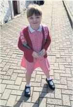  ??  ?? Emma Shepperdso­n’s first day in P1 at Newburgh Primary School.