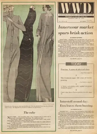  ??  ?? A robe trend report for WWD May 15, 1975, edition. Illustrati­on by Stephen Cervantes.