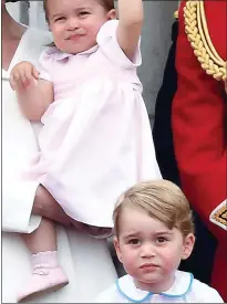  ??  ?? FAMILYFRIE­NDLY TRIP: George and Charlotte will accompany their parents on their State visit to Canada