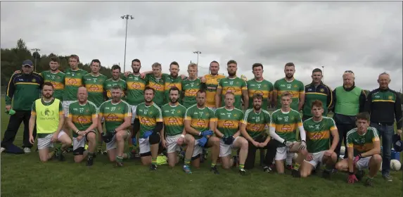  ?? Photo: Barry Hamilton ?? The Kilcoole team who toppled Baltinglas­s to secure their place in the county semi-final.