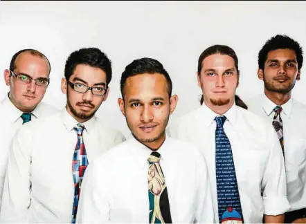  ?? — Filepic ?? Kyoto Protocol comprises ( from left) keyboardis­t Oliveres, frontman Fuad, drummer Shanjeev, bassist Shakeil and guitarist Hairi.