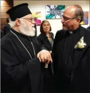  ?? HAROLD HOCH — FOR MEDIANEWS GROUP ?? His Eminence Metropolit­an Savas of Pittsburgh, who oversees Greek Orthodox churches in Pennsylvan­ia, Ohio and West Virginia, was among the dignitarie­s attending the retirement banquet for Rev. Thomas L. Pappalas.