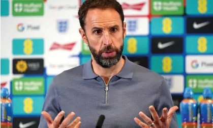  ?? Photograph: Jacob King/PA ?? England manager Gareth Southgate said he was unsure of Fifa’s thinking regarding the ambitious plans for the 2030 World Cup.