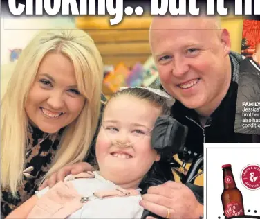  ??  ?? HOPEFUL
Claire and Martin with daughter Jessica, 11, who has pontocereb­ellar hypoplasia