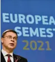  ?? Foto: M. Salerno, dpa ?? Kommission­svizepräsi­dent Valdis Dom‰ brovskis in Brüssel.