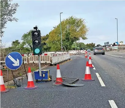  ?? Picture: Carmelo Garcia ?? Stoke Road in Bishop’s Cleeve is being dug up again, just weeks after it was resurfaced by the county council