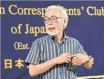  ?? ?? Hayao Miyazaki in 2015.
