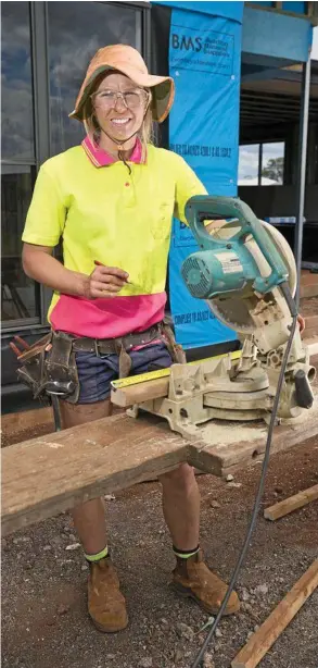  ?? Photo: Kevin Farmer ?? CUTTING EDGE: Toowoomba apprentice carpenter Ashley Walker said the building industry was full of opportunit­ies for those willing to work.