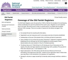  ??  ?? National Records of Scotland has a valuable research guide on Old Parish Registers coverage