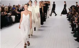  ?? Photograph: Stéphane Cardinale/Corbis/Getty Images ?? Models walk the runway during the Chloé womenswear autumn/winter 2023-2024 show.