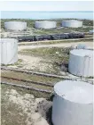  ?? THE CANADIAN PRESS ?? Empty fuel tanks and rail cars in the Port of Churchill on Tuesday.