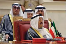  ??  ?? MANAMA: His Highness the Amir Sheikh Sabah Al-Ahmad Al-Jaber Al-Sabah attends the 37th Session of the Gulf Cooperatio­n Council (GCC) Summit yesterday. — Amiri Diwan and AFP photos