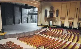  ??  ?? THE HURRICANE-HIT university theater benefited from “Hamilton”-related improvemen­ts, but opportunit­y was lost when the show moved to another venue.