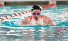  ?? Hearst Connecticu­t Media file photo ?? Lauren Walsh of Trumbull earned all- America honors in the 100- yard breaststro­ke, the 100 butterfly and the 200 individual medley in 2019.